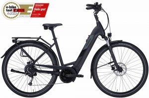 Pegasus Solero Evo 9 (500 Wh), 9 Gang Kettenschaltung, Damenfahrrad, Wave, Modell 2024, 28 Zoll 45 cm black matt