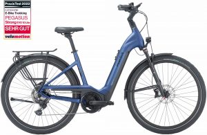 Pegasus Strong Evo 10 Lite (750 Wh), 10 Gang Kettenschaltung, Damenfahrrad, Wave, Modell 2024, 28 Zoll 55 cm steel blue