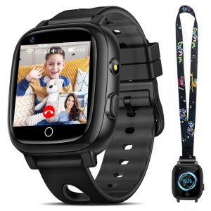 Sanorum 4G Smartwatch kinder mit Telefonfunktion Smartwatch (3.3 cm/1,3" HD Voll Touchscreen Zoll Zoll) IP68 Kinder Smartwatch, mit Videoanrufen, SOS, WiFi, Musik, Wecker, Schulmodus, Geschenke für Jungen Mädchen, mit Halsseil