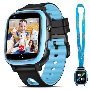 Sanorum 4G Smartwatch kinder mit Telefonfunktion Smartwatch (3.3 cm/1,3" HD Voll Touchscreen Zoll Zoll) IP68 Kinder Smartwatch, mit Videoanrufen, SOS, WiFi, Musik, Wecker, Schulmodus, Geschenke für Jungen Mädchen, mit Halsseil