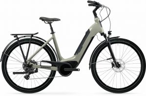 WINORA Tria 10 (500 Wh), 10 Gang Kettenschaltung, Damenfahrrad, Deep, Modell 2024, 28 Zoll 56 cm grey