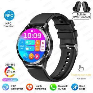 ZREE Smartwatch mit Bluetooth Kopfhörer 2 in 1 Touchscreen Smartwatch (1,32 Zoll), Herzfrequenzmonitor, Schlafmonitor, für iOS Android, NFC -Funktion, Sport Band, FitnessUhr, Fitness Tracker, Gesundheitsfunktionen