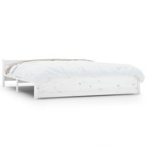 furnicato Bett Massivholzbett Weiß 200x200 cm