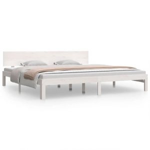furnicato Bett Massivholzbett Weiß Kiefer 200x200 cm