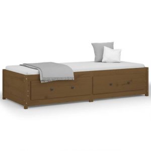 furnicato Bett Tagesbett Honigbraun 90x200 cm Massivholz Kiefer