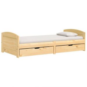 furnicato Bett Tagesbett mit 2 Schubladen IRUN 90x200 cm Massivholz Kiefer