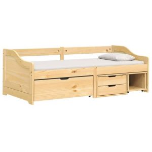 furnicato Bett Tagesbett mit 3 Schubladen IRUN 90x200 cm Massivholz Kiefer