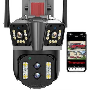 yozhiqu 360-Grad-Panorama-Monitor, Outdoor-HD-Überwachungskamera Überwachungskamera (1-tlg., Handy-Fernbedienung, 10-facher Digitalzoom, Einbruchalarm)