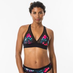 Bikini-Oberteil Damen Bustier Isa Foamy schwarz/pink/grün
