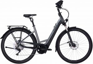 PEGASUS Premio Evo 10 Lite COMFORT (625 Wh), 10 Gang Kettenschaltung, Damenfahrrad, Wave, Modell 2022/2023, 28 Zoll 55 cm black chrome matt/black matt