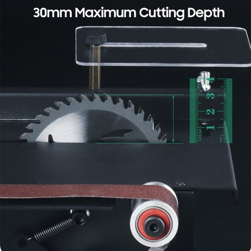 150W Mini Bank Säge und Gürtel Schleifer variable Geschwindigkeit Kreissäge 30mm Schneidtiefe DIY Tisch Schleifmaschine (Standard)