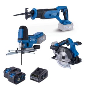 Akku Heimwerker-Set AWS200 - 20V | Säbelsäge | Stichsäge | Handkreissäge | inkl. 2x 4Ah Akku & 2,4A Ladegerät