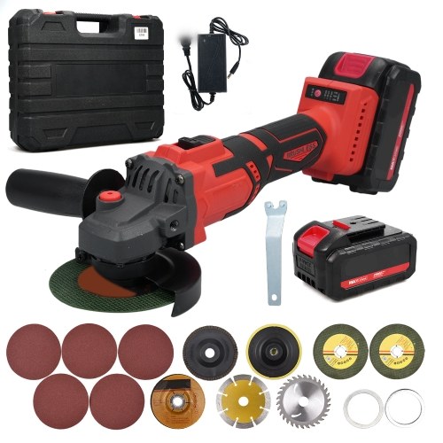 Akku-Winkelschleifer 21V 9000RPM Bürstenschleifer Werkzeuge mit 4.0Ah Akku und Ladegerät einstellbare Hilfsgriff für Schneiden Schleifen Polieren & Rost-Abbau