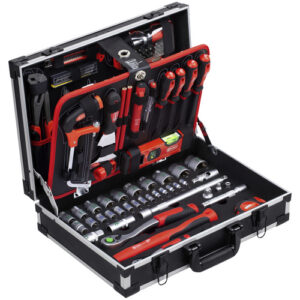 CONNEX Werkzeugkoffer, Metall, bestückt, 131-teilig - schwarz