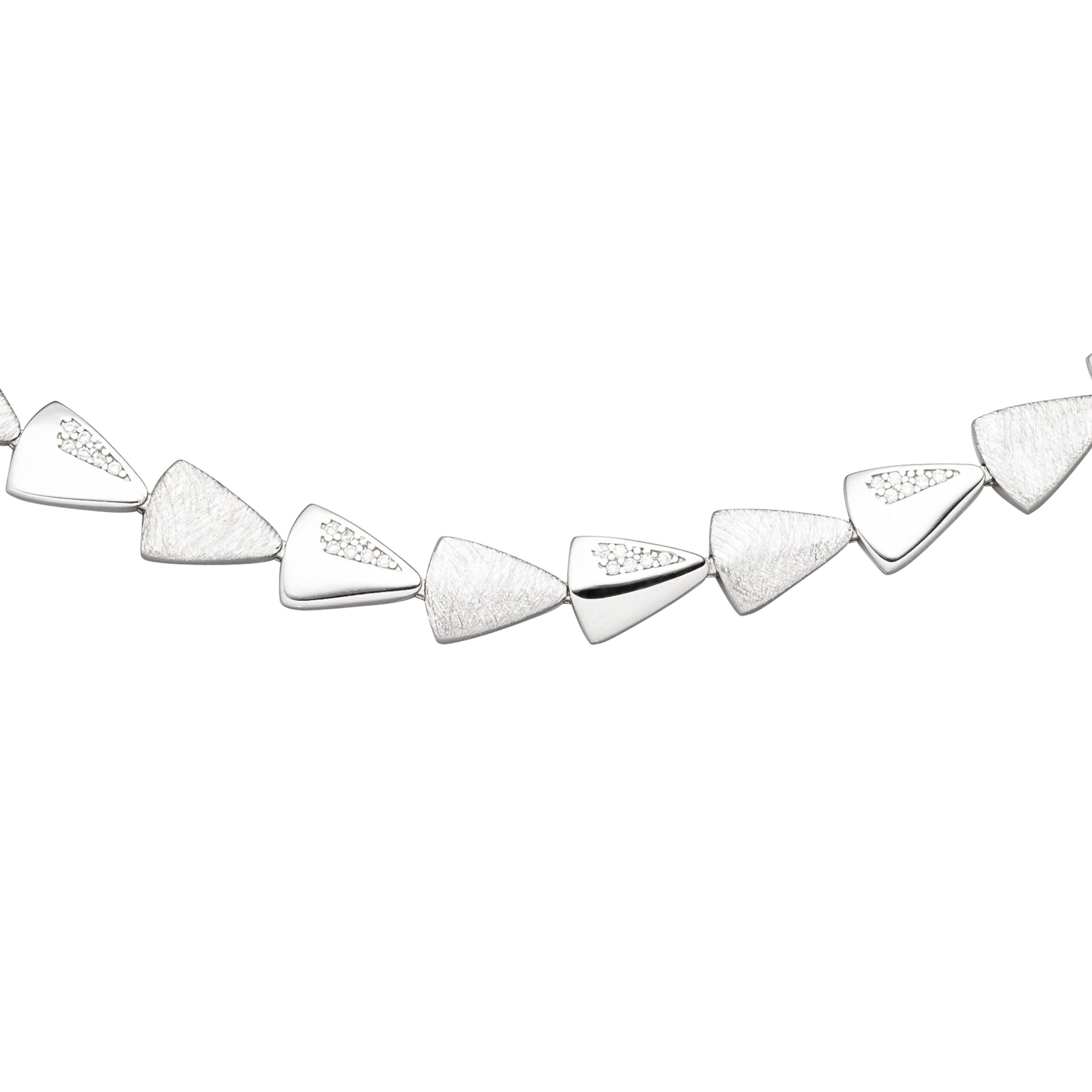 Collier Halskette 925 Silber 120 Zirkonia 45 cm Kette Silberkette CJ