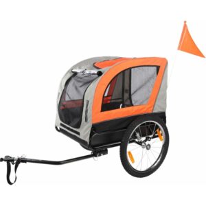 E-Bike Hunde-Fahrradanhänger Jolene gefedert, bis 40 kg grau-orange