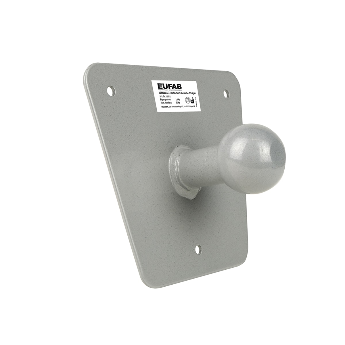 EUFAB Wandhalter für Anhängekupplungsträger, kurz