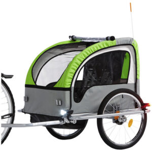 FISCHER Kinder-Fahrradanhänger, Zuladung: 23 kg - gruen