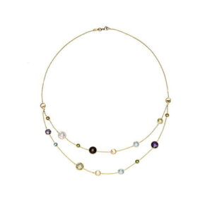 Farbedelstein Collier Gelbgold 585