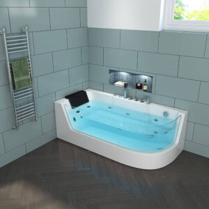 Home Deluxe Baignoire à hydromassage avec luminothérapie CARICA - 170 x 80 cm Droite