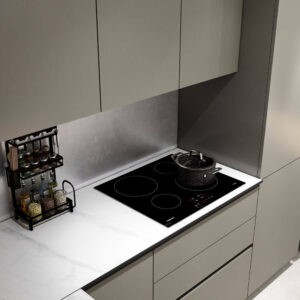 Home Deluxe Cuisine d'angle LINOSA 300 x 230 cm - gris terre d'ombre/gris pierre