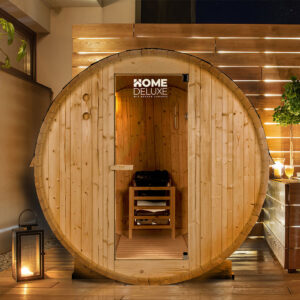 Home Deluxe Sauna extérieur à tonneau LAHTI M - 195 x 120 cm pour 2 personnes