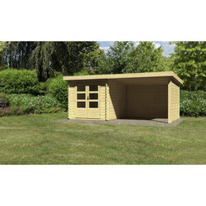 KARIBU Gartenhaus "Bastrup 5", Holz, BxHxT: 519 x 222 x 297 cm (Außenmaße inkl. Dachüberstand) - beige