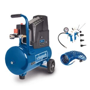 Kompressor HC30o Scheppach - 8bar | 24 L | ölfrei | 200l/min | inkl. 5m Schlauch & Zubehörset