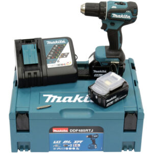 MAKITA Akku-Bohrschrauber "DDF485RTJ", 18V, 2 x 5,0 Ah Akkus + Ladegerät - tuerkis | schwarz