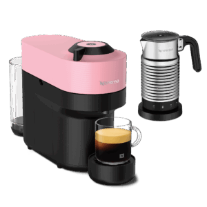 Nespresso VERTUO POP Candy Pink & Aeroccino4 schwarz Vertuo Kaffeemaschine