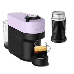Nespresso VERTUO POP Lilac & Aeroccino3 schwarz Vertuo Kaffeemaschine