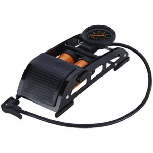 PROPHETE Fahrradpumpe, Fußpumpe mit Doppelzylinder - schwarz