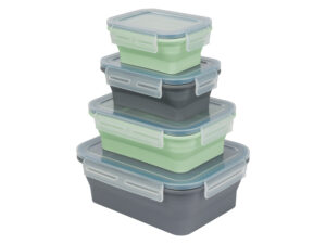 SILVERCREST® Frischhaltedosen faltbar Silikon (Rechteck)