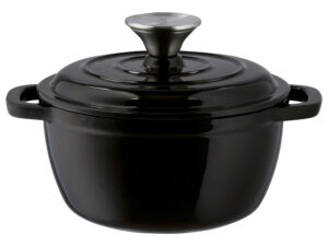 SILVERCREST® Premium-Gusseisentopf, mit Drop-System 16 cm / 1,3 Liter (Schwarz)