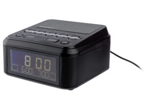 SILVERCREST® Uhrenradio mit Qi Ladung 2x4W USB (Schwarz)