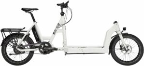 i:SY Cargo N3.8 ZR Maxi (545 Wh), stufenlose Nabenschaltung, Lastenrad, Long John, Modell 2023, 20 Zoll 47 cm seashell white