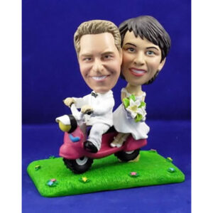 3D-Comicfigur vom Foto - Paar auf dem Roller (QW-1022)