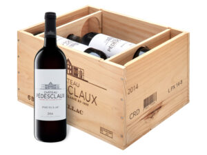 6 x 0,75-l-Flasche Château Pédesclaux Pauillac 5éme Grand Cru Classé AOC trocken, Rotwein 2017 - Original-Holzkiste