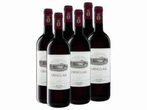 6 x 0,75-l-Flasche Ornellaia Bolgheri Superiore DOC trocken, Rotwein 2020 - Original-Holzkiste