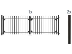 ALBERTS Doppeltor-Set Chaussee, zum Einbetonieren (matt-schwarz, 100 cm)