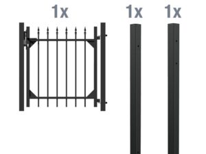 ALBERTS Einzeltor-Set Chaussee, zum Einbetonieren (matt-schwarz, 100 cm)