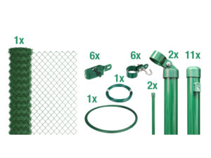 ALBERTS Set Maschendrahtzaun zum Einbetonieren, grün (1000 mm)