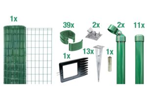 ALBERTS Zaun-Set Fix-Clip Pro®, mit Bodenhülse (Grün, 1000 mm)