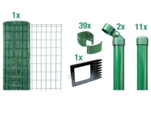 ALBERTS Zaun-Set Fix-Clip Pro®, zum Einbetonieren (Grün, 1000 mm)