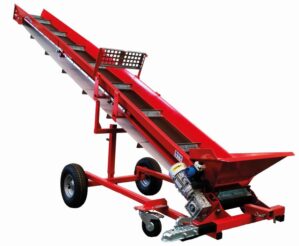 AMR Förderband auf Fahrwerk, teleskopierbar, Länge 5 m, Elektromotor 230V/0,75 kW