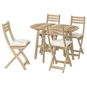 ASKHOLMEN Klapptisch+4 Klappstühle/außen