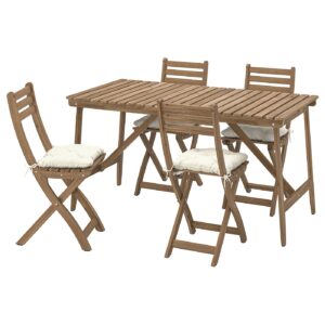 ASKHOLMEN Tisch+4 Klappstühle/außen