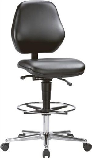 Arbeitsdrehstuhl Basic Kontaktrückenlehne, Kunstlederpolster schwarz 650-910mm