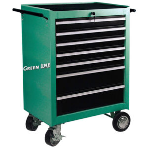 BRÜDER MANNESMANN Werkstattwagen "M28270", 7 Schubladen, grün, Stahl - gruen