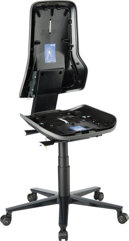 Basisstuhl ESD NEON 2 grau mit Rollen synchro